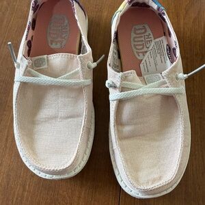 Hey Dude Light Pink (slight sparkle) girls shoes